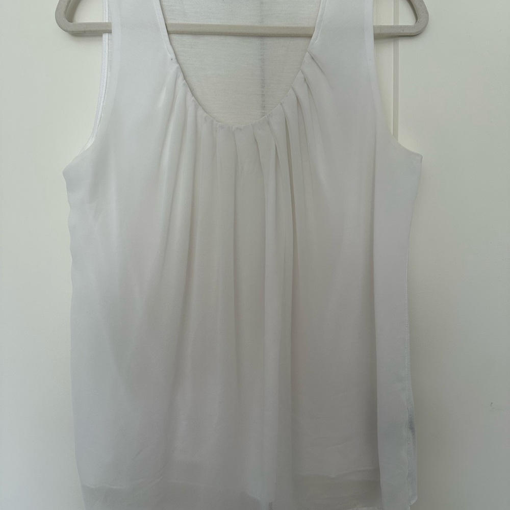 Kenneth Cole Flowy White Sleeveless Top